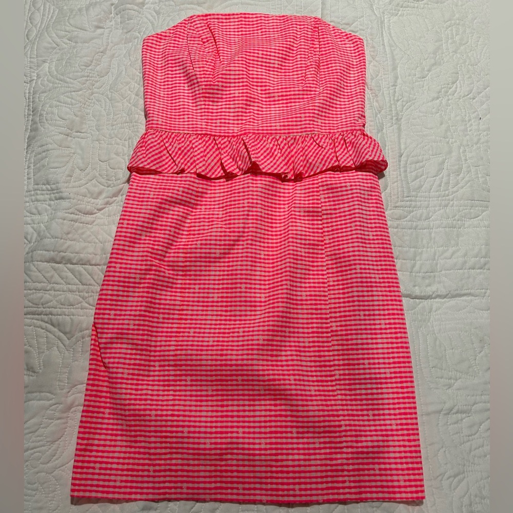 New w/o tags Lilly Pulitzer strapless peplum dress size 0.